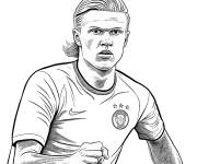 Coloriage Erling Haaland dans le d&eacute;but de carrier