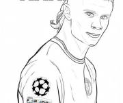 Coloriage Erling Haaland de Norv&egrave;ge