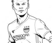 Coloriage Erling Haaland d&eacute;taill&eacute; cp
