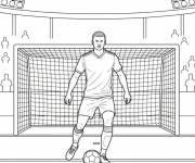 Coloriage Erling Haaland devant le cage