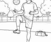 Coloriage Erling Haaland dribble le ballon