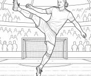 Coloriage Erling Haaland en action a&eacute;rienne