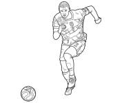 Coloriage Erling Haaland en courant