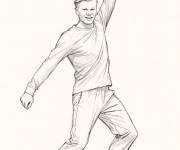 Coloriage Erling Haaland en dansant