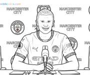 Coloriage Erling Haaland en interview