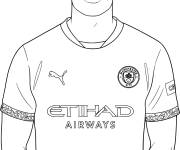 Coloriage Erling Haaland en maillot de City
