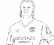 Coloriage Erling Haaland en noir et blanc