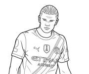 Coloriage Erling Haaland en profil