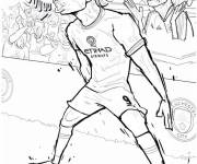 Coloriage Erling Haaland en sc&egrave;ne dr&ocirc;le