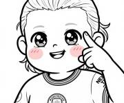 Coloriage Erling Haaland en style kawaii