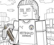 Coloriage Erling Haaland en style Minecraft
