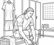 Coloriage Erling Haaland &eacute;quip&eacute; pour le match