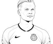 Coloriage Erling Haaland norv&eacute;gien
