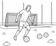Coloriage Erling Haaland pendant l'entrainement