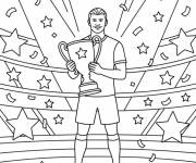 Coloriage Erling Haaland remporte le troph&eacute;e