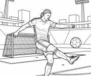 Coloriage Erling Haaland tir le ballon