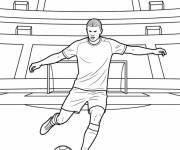 Coloriage Erling Haaland tirant le coup franc