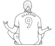 Coloriage Erling Haaland vue de derri&egrave;re en m&eacute;ditation
