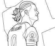 Coloriage Erling Haaland vue de gauche