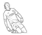 Coloriage Haaland c&eacute;l&egrave;bre l'un de ses but