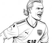 Coloriage Haaland crie de joie