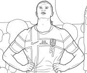 Coloriage Haaland dans le stade