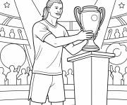 Coloriage Haaland devant la coupe