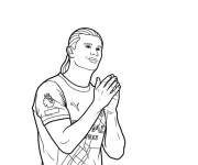 Coloriage et dessins gratuit Haaland en applaudissant à imprimer