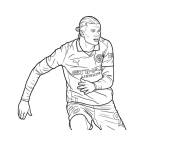 Coloriage Haaland en plein match