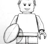 Coloriage Haaland en style Lego