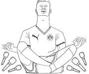 Coloriage Haaland et des microphones