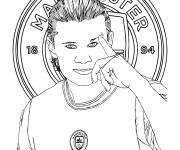 Coloriage Haaland et le logo de Manchester City