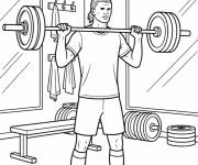 Coloriage Haaland s'entraine dans la salle de sport