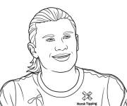 Coloriage Haaland sourit