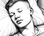 Coloriage Jeune Erling Haaland endormi