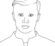 Coloriage Jeune Haaland vue de face