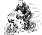 Coloriage rling Haaland sur une moto