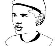 Coloriage Simple illustration du visage de Erling Haaland