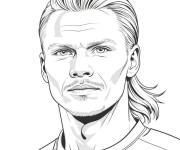 Coloriage T&ecirc;te de Erling Haaland 