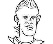 Coloriage Visage de Erling Haaland style cartoon