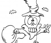 Coloriage Dessin facile de Fantome dr&ocirc;le