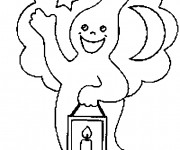 Coloriage Fantome dans les nuages