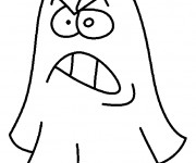 Coloriage Fantome en col&egrave;re