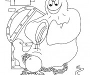 Coloriage Fantome fait peur à un enfant