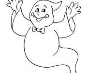 Coloriage Fantome portant noeud