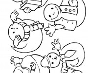 Coloriage Les fantomes lisant un livre