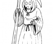 Coloriage Squelette halloween