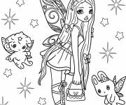 Coloriage Belle f&eacute;e avec ses amis