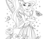 Coloriage et dessins gratuit Belle f&eacute;e dans la nature à imprimer