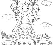 Coloriage Belle f&eacute;e des moissons